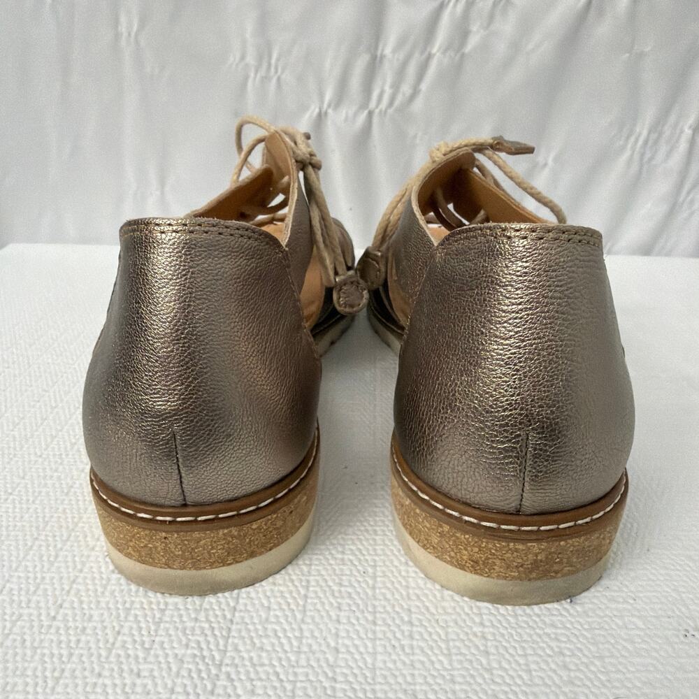Pikolinos Sandals Womens Size 10 Alcudia Pewter Metallic Lace Up Comfort - Picture 9 of 12
